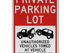 Private Parking Lot Unauthorized Vehicles sign